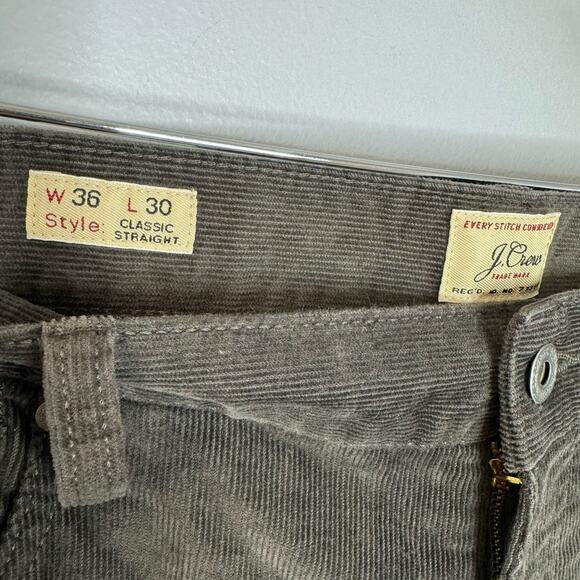 J. Crew Classic Straight-fit Pant in Stretch Corduroy Cotton Preppy Grey 36x30 - Picture 6 of 8